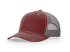 Richardson 112WH Hawthorne Waxed Trucker Hat in Burnt Red/ Charcoal