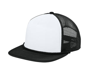 New Era NE410 Foam Rope Trucker White foam front, Black rope and Black mesh.