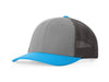 Richardson 173 Hood River Performance Trucker Hat in Cement Grey/ Dark Charcoal/ Pool Blue