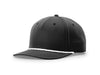 Richardson 258 5-Panel Classic Rope Cap in Black/ White