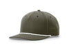 Richardson 258 5-Panel Classic Rope Cap in Dark Olive/ White