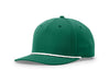 Richardson 258 5-Panel Classic Rope Cap in Kelly/ White
