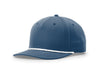 Richardson 258 5-Panel Classic Rope Cap in Light Blue/ White