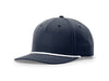 Richardson 258 5-Panel Classic Rope Cap in Navy/ White