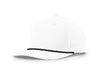 Richardson 258 5-Panel Classic Rope Cap in White/ Black