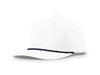 Richardson 258 5-Panel Classic Rope Cap in White/ Navy