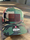Patriotic Richardson Hat with Leather American Flag Patch