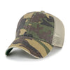 An unstructured 47 Brand Trawler Cap in Camo with Stone Mesh