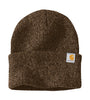 Dark Brown Sandstone Carhartt Watch Cap Beanie. Includes a hand sewn Hermann Oak Leather Patch laser etches with your logo.