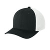 Flexfit 6533 Ultrafiber Airmesh cap in black and white, side view