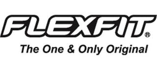 Flexfit headwear collection banner used for custom leather patch hat decorating.