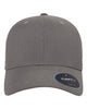 Flexfit NU snapback cap in grey with ample space for your branded custom leather patch, front view