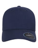 Flexfit NU snapback cap in navy with ample room for your branded custom leather patch, front view