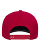 Flexfit NU red cap back view with snapback closure, no mesh