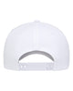 Flexfit NU white cap back view with snapback closure, no mesh