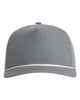 Granite gray golf cap with a white rope feature.