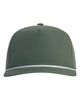 Moss green cap with white rope feature.