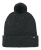 North Face Pom Beanie in TNF Black Heather - custom branded beanie