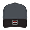 OTTO CAP 31-069 5 panel mid profile cap in black/charcoal gray, front view