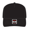 OTTO CAP 31-069 5 panel mid profile cap in black, front view