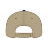 OTTO CAP 31-069 5 panel mid profile cap in black/khaki, back view