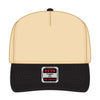 OTTO CAP 31-069 5 panel mid profile cap in black/natural, front view
