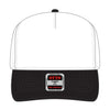 OTTO CAP 31-069 5 panel mid profile cap in black/white, front view