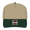 OTTO CAP 31-069 5 panel mid profile cap in dark green/khaki, front view