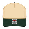 OTTO CAP 31-069 5 panel mid profile cap in dark green/natural, front view