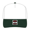 OTTO CAP 31-069 5 panel mid profile cap in dark green/white, front view
