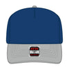 OTTO CAP 31-069 5 panel mid profile cap in gray/royal, front view