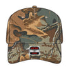 OTTO CAP 31-069 5 panel mid profile cap in khaki/brown/light olive, front view