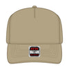 OTTO CAP 31-069 5 panel mid profile cap in khaki, front view