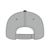 OTTO CAP 31-069 5 panel mid profile cap in maroon/gray, back view