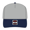 OTTO CAP 31-069 5 panel mid profile cap in navy/gray, front view