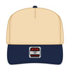 OTTO CAP 31-069 5 panel mid profile cap in navy/natural, front view