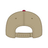 OTTO CAP 31-069 5 panel mid profile cap in red/khaki, back view