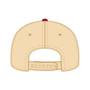 OTTO CAP 31-069 5 panel mid profile cap in red/natural, back view