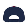 OTTO CAP 31-069 5 panel mid profile cap in red/navy, back view
