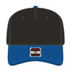 OTTO CAP 31-069 5 panel mid profile cap in royal/black, front view