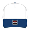 OTTO CAP 31-069 5 panel mid profile cap in royal/white, front view
