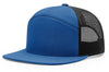 Royal and Black mesh 7 Panel Richardson Trucker Hat