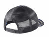 Back view of the Digi Camo Trucker showing black trucker hat style mesh and an 7 position adjustable snapback feature. 