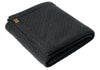 Dark Grey Heather TravisMathew Diamond Quilt Blanket with branded leather patch sewn to the hem with your logo.