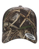 YP Classics 6606 retro trucker hat in Realtree Max7/ Brown with custom laser engraved Hermann Oak leather patch