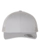 YP Classics 6606 retro trucker hat in Silver with custom laser engraved Hermann Oak leather patch