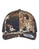 YP Classics 6606 retro trucker hat in Veil Wideland with custom laser engraved Hermann Oak leather patch