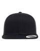 YP Classics 6609 retro high profile trucker hat in Black with custom laser engraved Hermann Oak leather patch