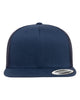 YP Classics 6609 retro high profile trucker hat in Navy with custom laser engraved Hermann Oak leather patch