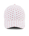 White Cap with Red Lobster Pattern